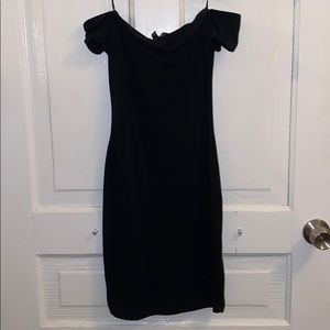 Express Black Off Shoulder Cotton Dress